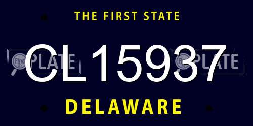 CL15937 Delaware License Plate
