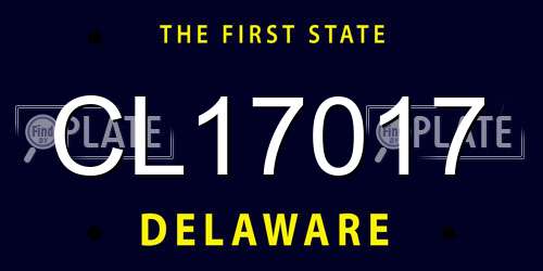 CL17017 Delaware License Plate