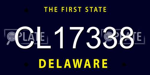 CL17338 Delaware License Plate