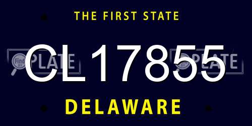 CL17855 Delaware License Plate
