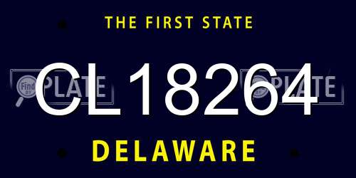 CL18264 Delaware License Plate
