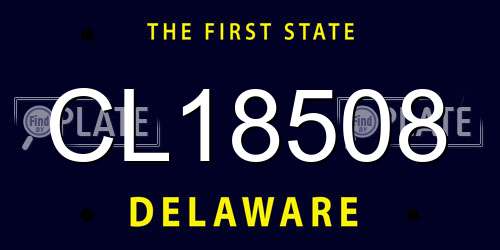 CL18508 Delaware License Plate