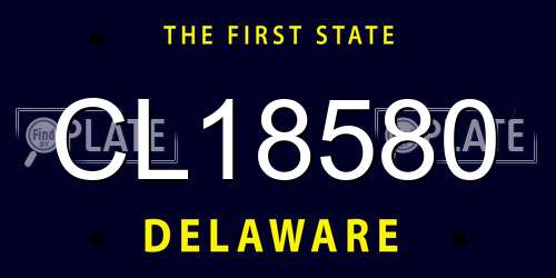 CL18580 Delaware License Plate