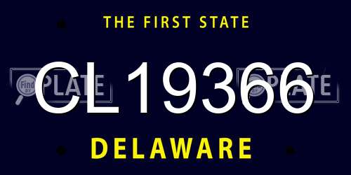 CL19366 Delaware License Plate
