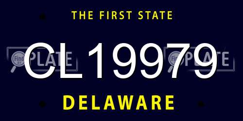 CL19979 Delaware License Plate