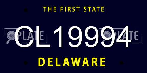 CL19994 Delaware License Plate
