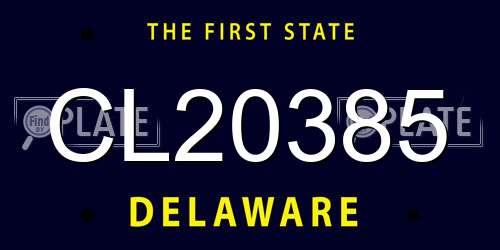 CL20385 Delaware License Plate