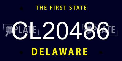 CL20486 Delaware License Plate