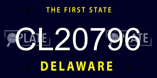 CL20796 Delaware License Plate