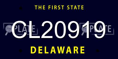 CL20919 Delaware License Plate