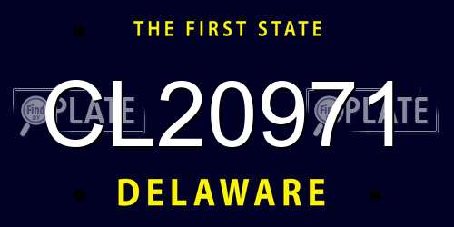 CL20971 Delaware License Plate