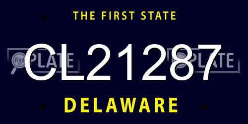 CL21287 Delaware License Plate