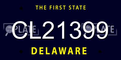 CL21399 Delaware License Plate