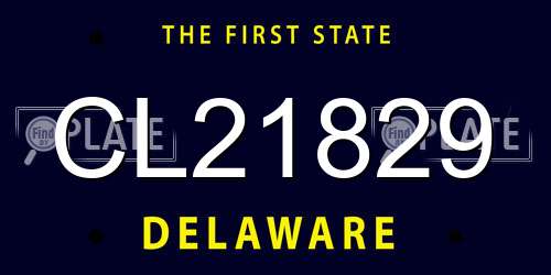 CL21829 Delaware License Plate