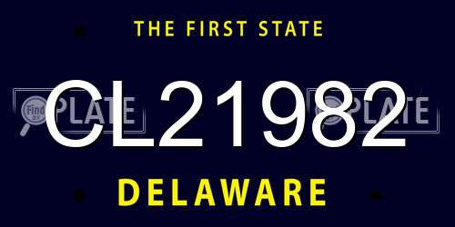 CL21982 Delaware License Plate