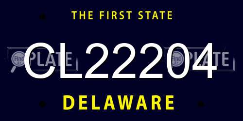 CL22204 Delaware License Plate