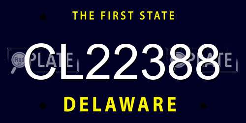 CL22388 Delaware License Plate
