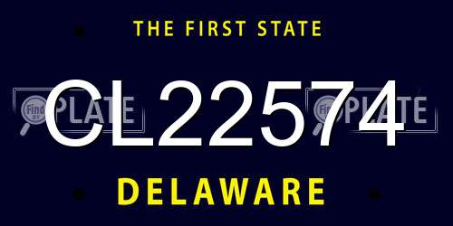 CL22574 Delaware License Plate