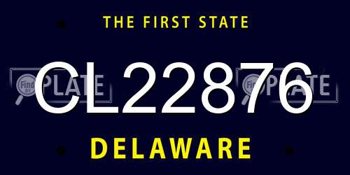CL22876 Delaware License Plate