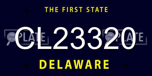CL23320 Delaware License Plate