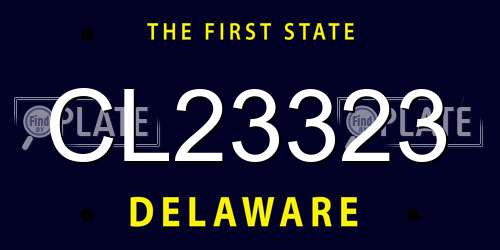 CL23323 Delaware License Plate