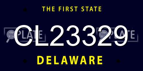CL23329 Delaware License Plate