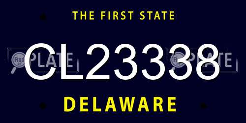 CL23338 Delaware License Plate