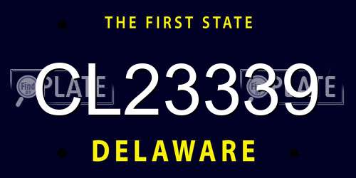 CL23339 Delaware License Plate