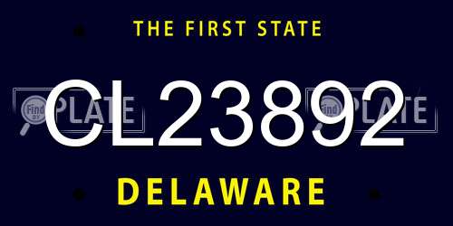 CL23892 Delaware License Plate