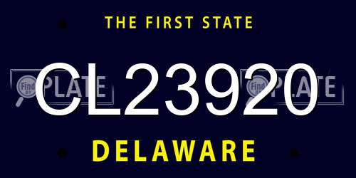 CL23920 Delaware License Plate