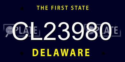 CL23980 Delaware License Plate
