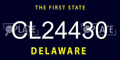 CL24430 Delaware License Plate