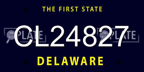 CL24827 Delaware License Plate