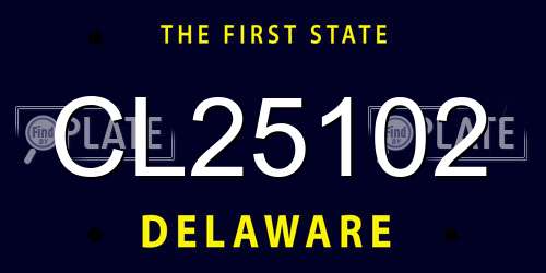 CL25102 Delaware License Plate