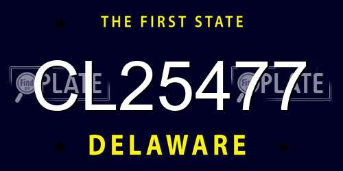 CL25477 Delaware License Plate