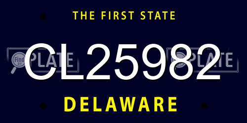 CL25982 Delaware License Plate