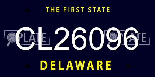CL26096 Delaware License Plate