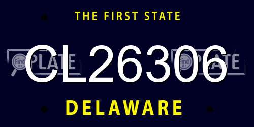 CL26306 Delaware License Plate
