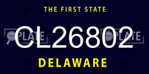 CL26802 Delaware License Plate