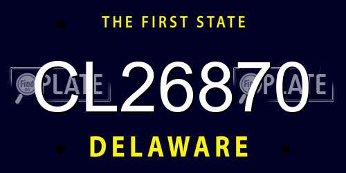 CL26870 Delaware License Plate