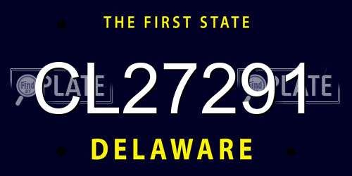 CL27291 Delaware License Plate