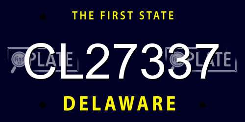 CL27337 Delaware License Plate