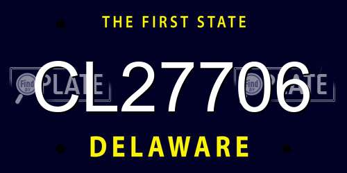 CL27706 Delaware License Plate
