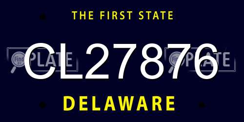 CL27876 Delaware License Plate
