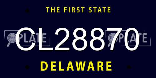 CL28870 Delaware License Plate