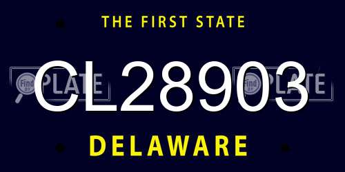 CL28903 Delaware License Plate