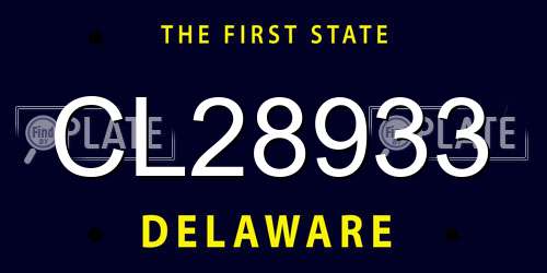CL28933 Delaware License Plate