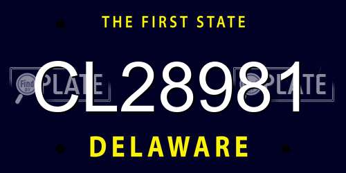 CL28981 Delaware License Plate