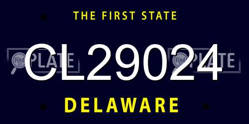 CL29024 Delaware License Plate