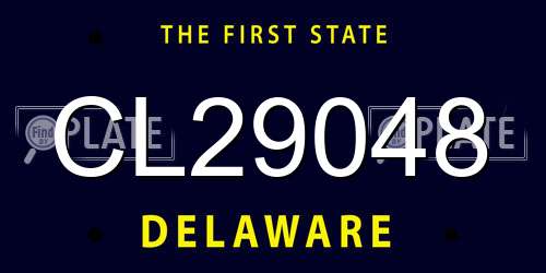 CL29048 Delaware License Plate
